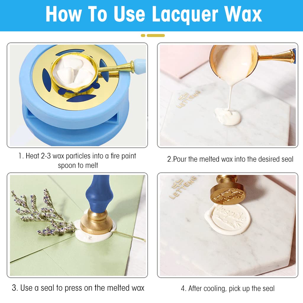HASTHIP Wax Seal Kit with Wax Seal Furnace, Wax Seal Spoon and Wax Seal Silicone Pad for Melting Wax Seal Beads or Sealing Wax Sticks, Wax Melting Furnace Tool for Wax Envelope Seal Stamp (Blue) HASTHIP Wax Seal Kit with Wax Seal Furnace, Wax Seal Spoon and Wax Seal Silicone Pad for Melting Wax Seal Beads or Sealing Wax Sticks, Wax Melting Furnace Tool for Wax Envelope Seal Stamp (Blue)